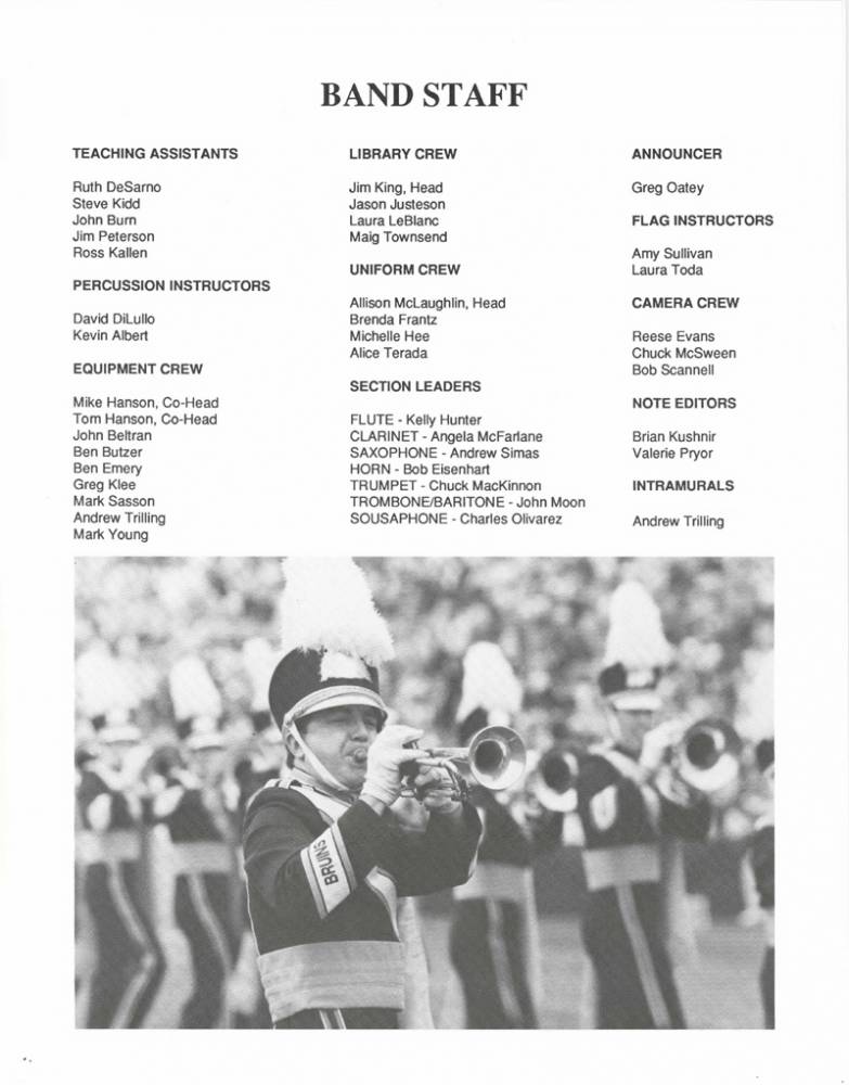 Band booklet, page 3, 1989 Cotton Bowl