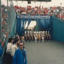 Band entering stadium, 1989 Cotton Bowl, January 2, 1989