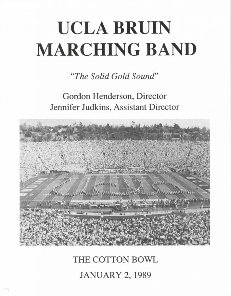 Band booklet, cover page, 1989 Cotton Bowl