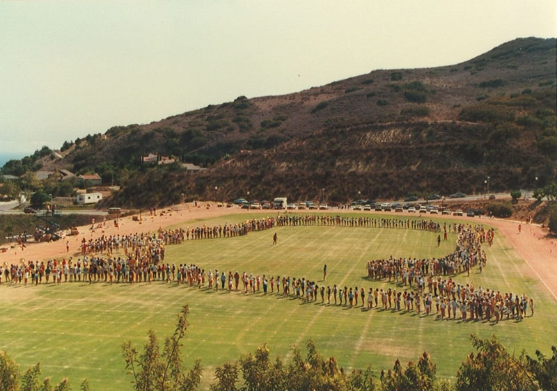 USA formation, Rehearsal at Pepperdine, 1984 