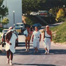 Wearing togas, 1984 