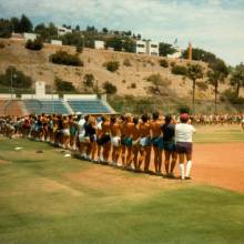 Trumpet Sectional on Baseball Field at Pepperdine