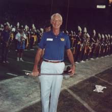 Ed Peatross, Drum Major in 1936, won the award for Representative of the Earliset UCLA Class, 1996 Band Alumni Reunion