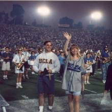 Pete Dames and Marcia Nelson share the Distance Award, 1996 Band Alumni Reunion