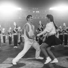 Drum Major Jeff Trapp during Disco Show, Washington game, October 16, 1993