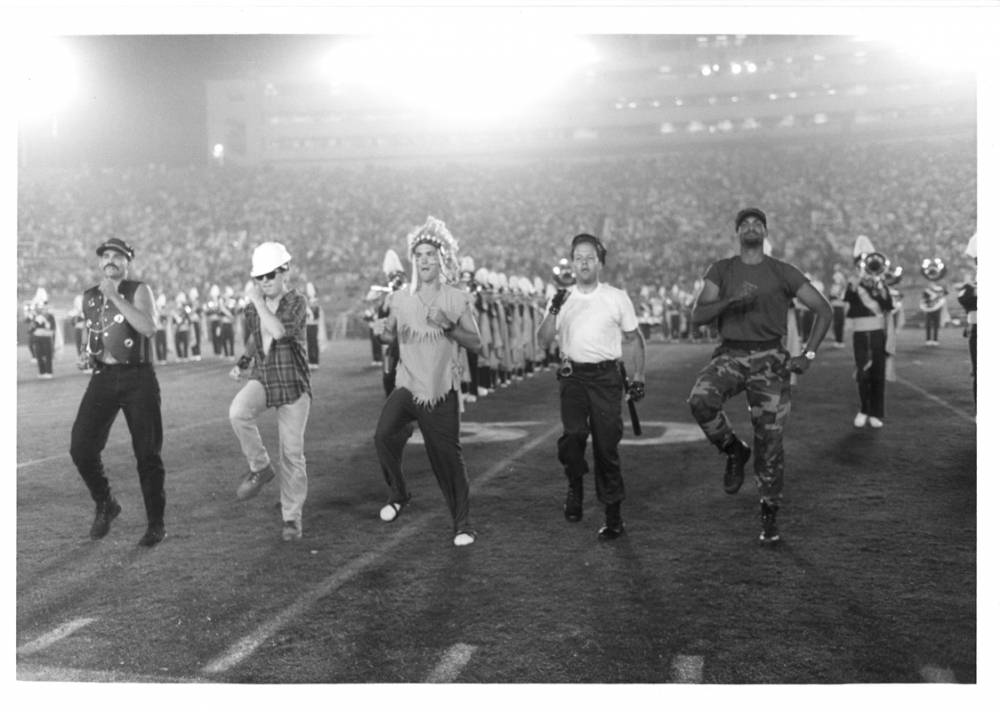 Band members as the Village People, Disco Show, Washington game, October 16, 1993