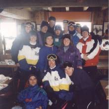 Sun Valley lunch - right after this photo was taken, the resort closed down due to a blizzard and it took several of us HOURS to finally get off the mountain. "Save Yourselves!"