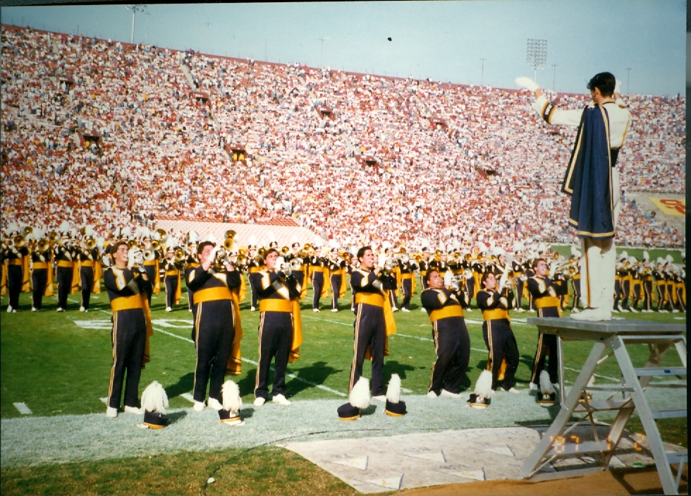 1995 UCLA at USC - Trumpets and Band on field