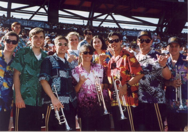 Trumpets: Michael, Russell, Devon, Michelle, Jennifer, Julie, Tracy, Dave and Jeff, 1995 Aloha Bowl, December 25, 1995