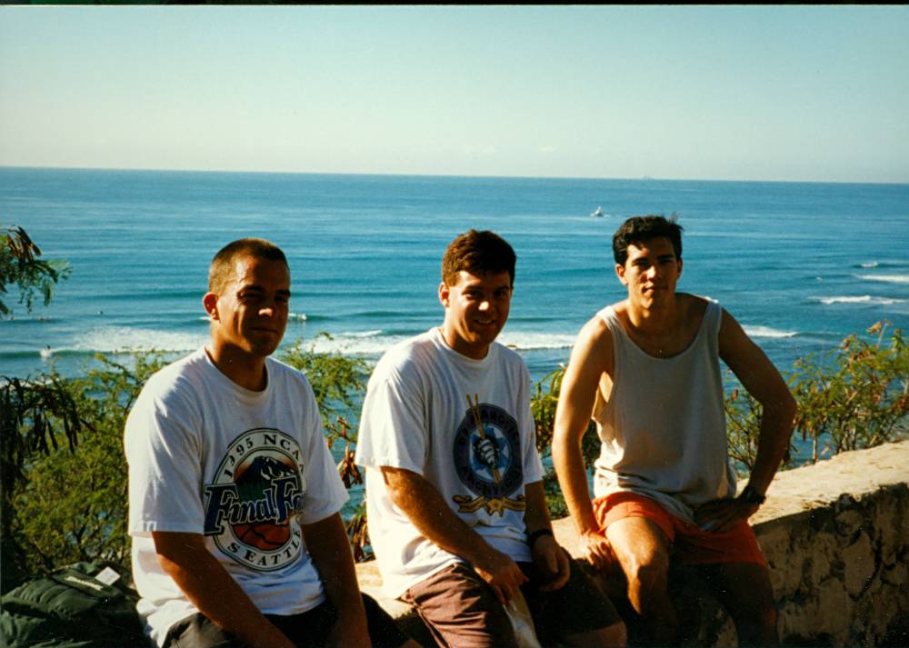 Band members run up to Diamondhead