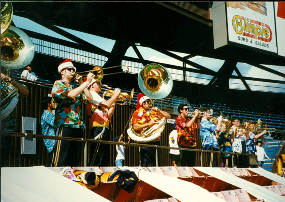 Band in stands