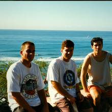 Band members run up to Diamondhead