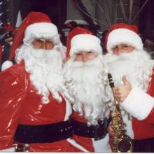 Adrian Rivas and Joe Hardman flank an unknown Santa (Daniel Wood maybe?), 1996