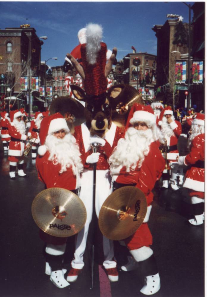 Cymbalists Becca and Dave with Drum Major Brian Kreft, 1996