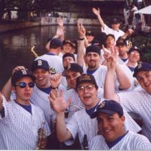 Boat rally along the Riverwalk in San Antonio, 1997