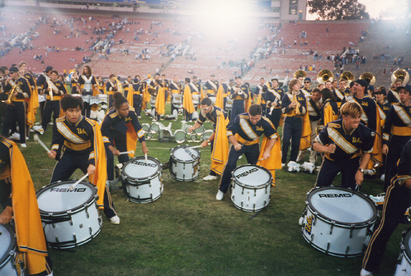 Percussion during "Sing Sing Sing" Postgame