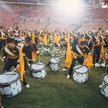 Percussion during "Sing Sing Sing" Postgame