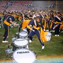 Percussion during "Sing Sing Sing" Postgame