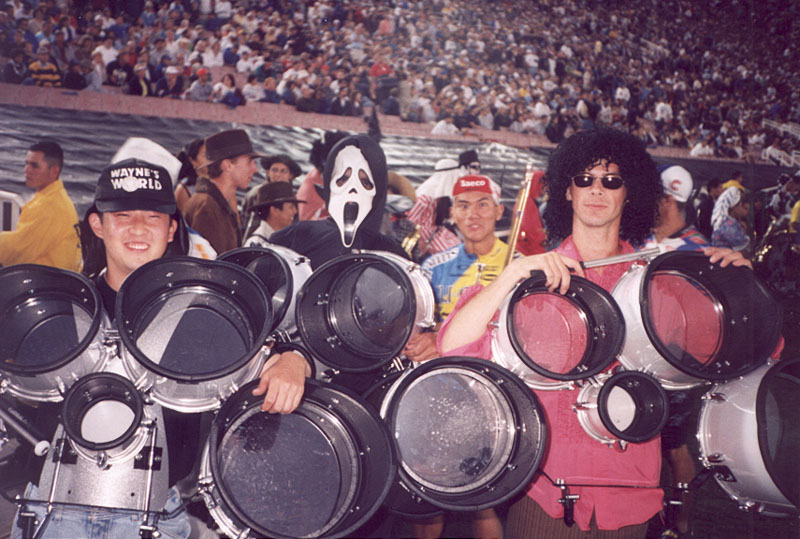 Tenor drummers Jason Kim and Chris Florio, Band Alumni Reunion, October 31, 1998