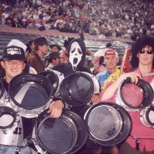 Tenor drummers Jason Kim and Chris Florio, Band Alumni Reunion, October 31, 1998