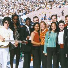 Group photo, Elvis, Tina Turner, the Rat Pack, along with Tom Jones and his backup singers, The Vegas Show, Oregon game, October 17, 1998