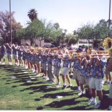 Playing "Movin' On Up" for the UCLA Club of Arizona, Arizona State game, October 2, 1999