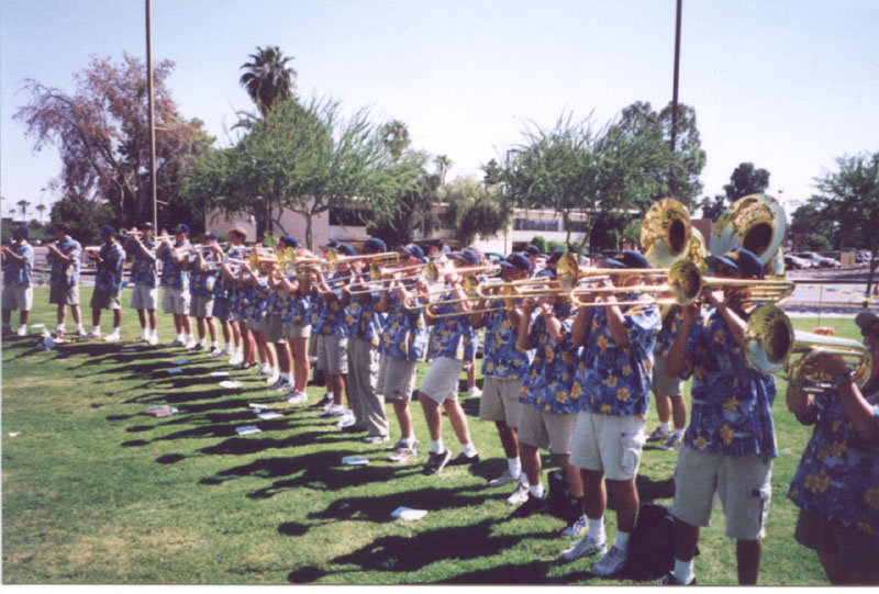 Playing "Movin' On Up" for the UCLA Club of Arizona, Arizona State game, October 2, 1999