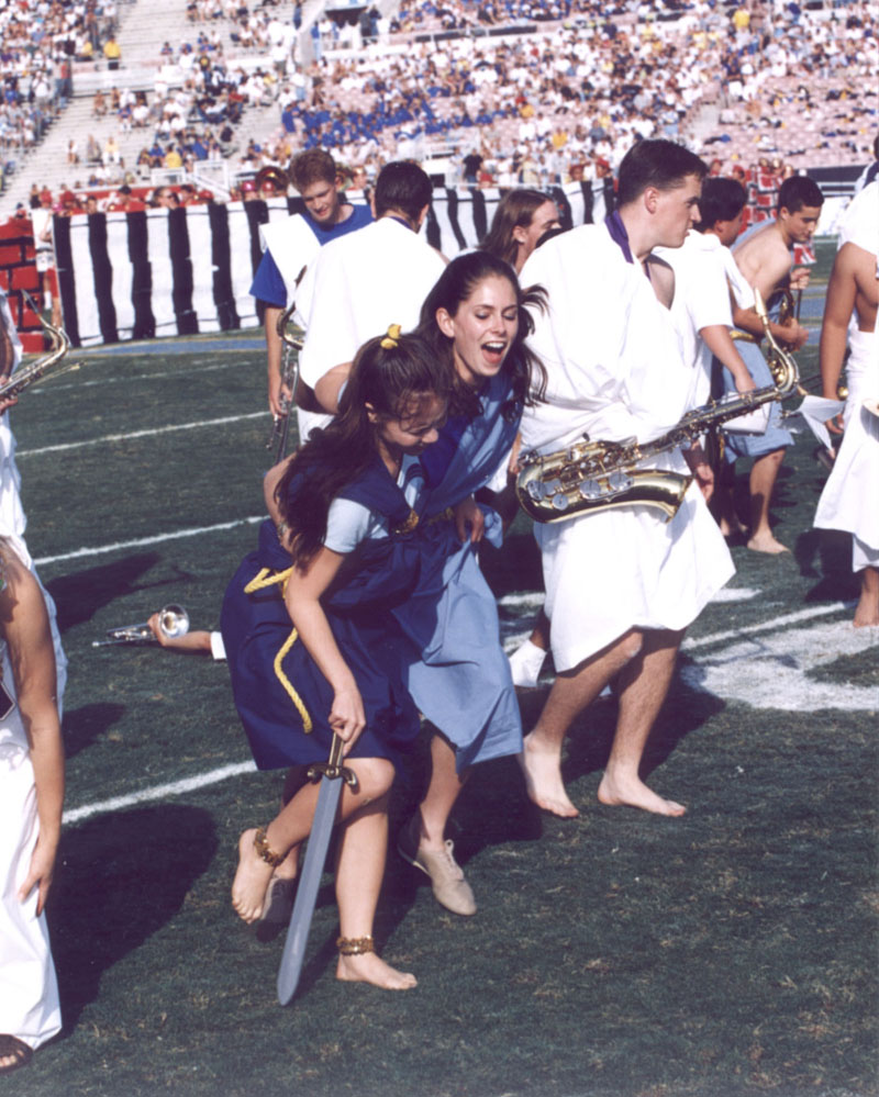 Regina Jaderstrom and Lauren White begin the retreat after laying siege to Troy.