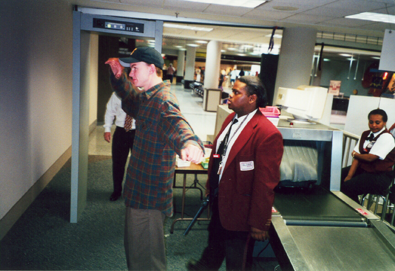 Carl getting searched at Columbus airport