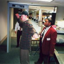 Carl getting searched at Columbus airport