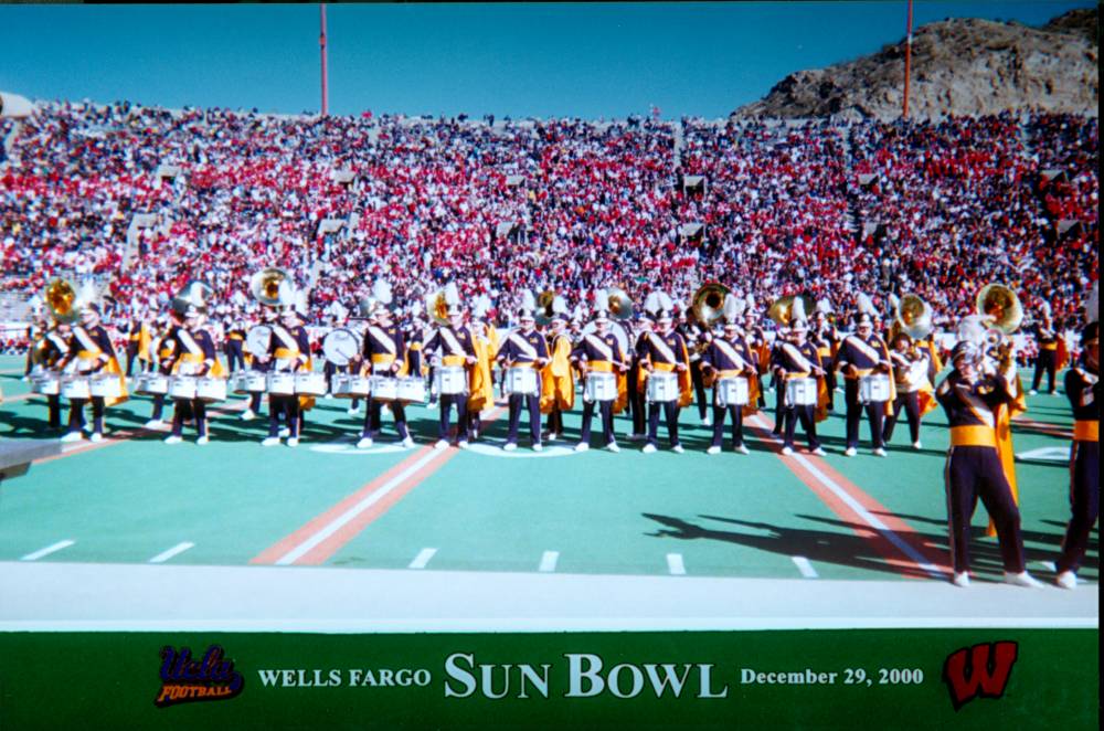 Band on field, Sun Bowl, December, 29, 2000