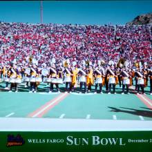 Band on field, Sun Bowl, December, 29, 2000