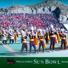 Band on field, Sun Bowl, December, 29, 2000