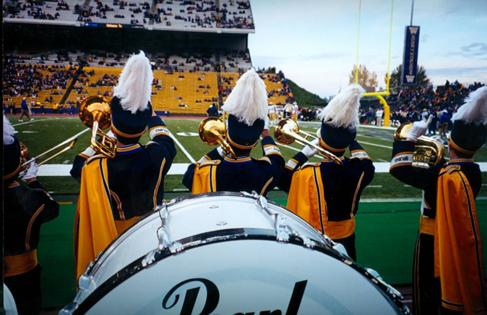 Band on field, 2000 UW Trip 