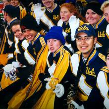 Band in stands, 2000 UW Trip