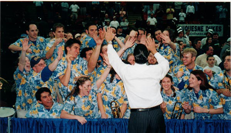 Coach Steve Lavin after beating Cincinnati in Pittsburgh, 2002 NCAA Tournament