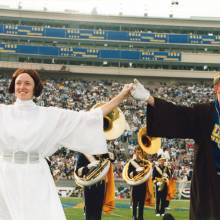 Leia and Luke, Space Show, Oregon game, November 10, 2001