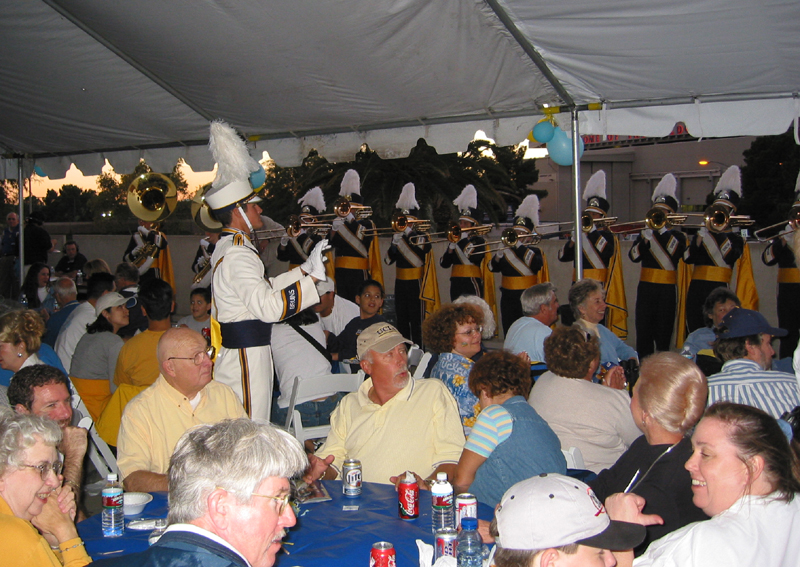 Mike conducting the Band at the rally for the UCLA Club of Arizona before the game in Tucson, November 9, 2002