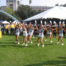 The Band and Dance Team at the Chancellor's Tent, USC game, November 23, 2002