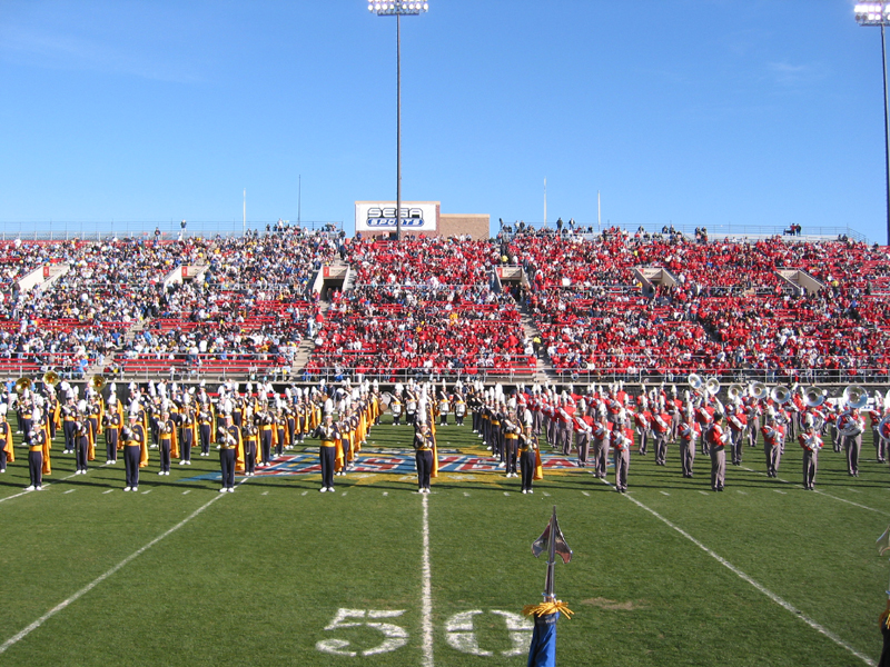 UCLA and New Mexico bands combine for National Anthem, 2002 Las Vegas Bowl, December 25, 2002