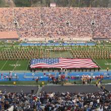 Flag during "Armed Forces Medley," Washington State game, December 7, 2002