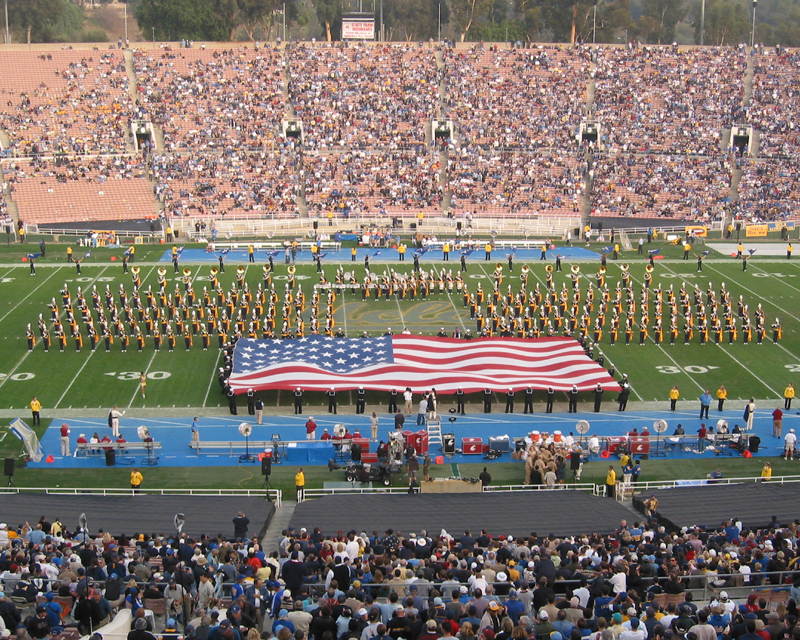 Flag during "Armed Forces Medley," Washington State game, December 7, 2002