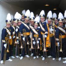 Trombones in the tunnel at Cal before pregame, October 19, 2002