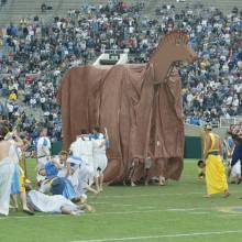 The Horse is presented to the Trojans to honor their "victory," Oregon game, November 15, 2003