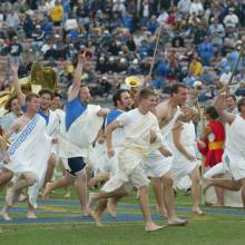 The Greeks rush into Troy after the gates are opened, Oregon game, November 15, 2003