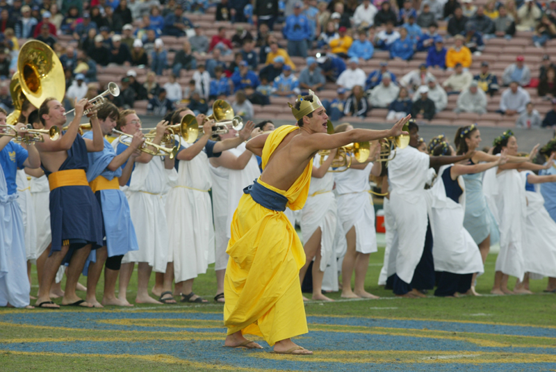 The Greeks plead for the Trojan to "Stop in the Name of Love," Oregon game, November 15, 2003