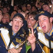Saxophones in the stands during the second half
