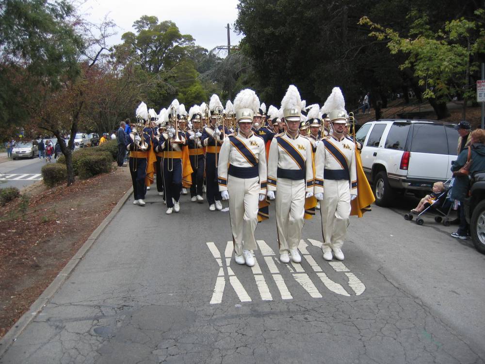 Marching to the stadium along Piedmont Avenue