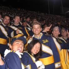 Trombones in stands at Cal