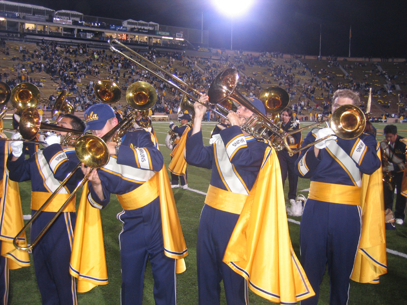 The Trombones playing "Mr. Roboto" during the postgame concert, October 16, 2004